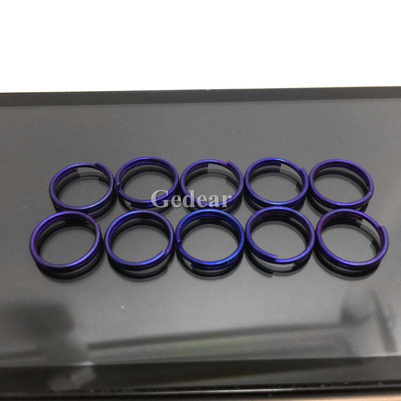 TIKING 10pcs/lots 0.47"/12mm Micro Titanium Ti Split Key Ring Keychain EDC Small Keyring Anodized Blue(12mm) - Image 4